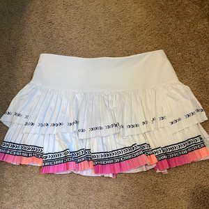 Lucky in Love Cross The Line Pleated Tennis Skort White